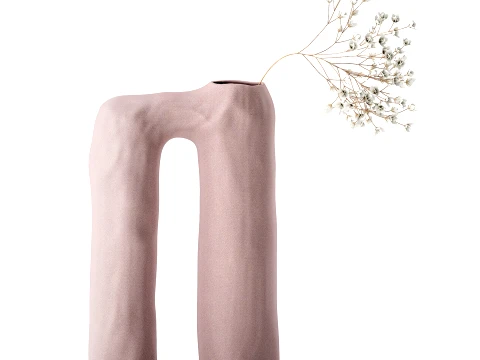 Minimalist bouquet small Italian vase gypsophila flowers top 3D Model