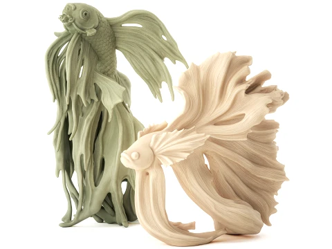 Figurines Statues Featuring Goldfish Fish Decor printing 3D Model