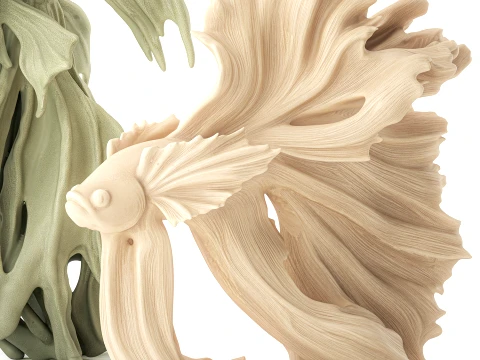 Figurines Statues Featuring Goldfish Fish Decor printing 3D Model