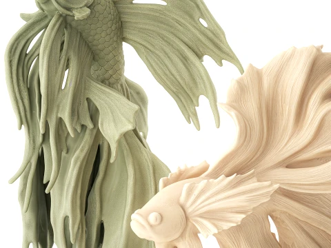 Figurines Statues Featuring Goldfish Fish Decor printing 3D Model