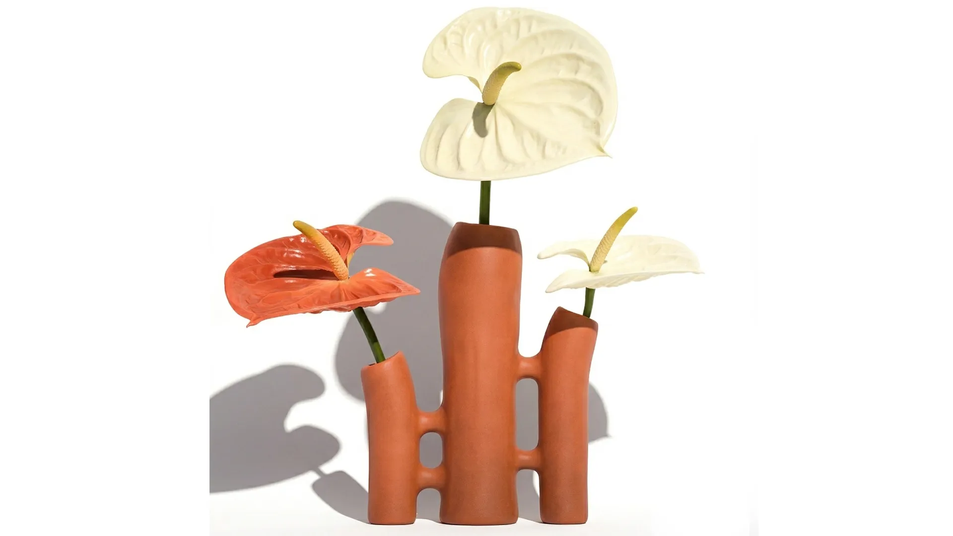 Minimalist Bouquet of White Flowers Anthurium Vase decor 3D Model .c4d .max .obj .3ds .fbx .stl .blend 