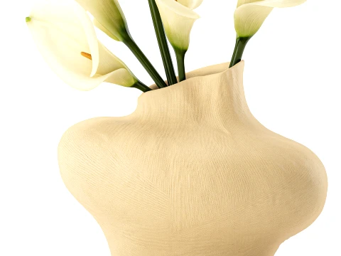 Bouquet White Flowers Calla Vase Zara Home decor 3D Model