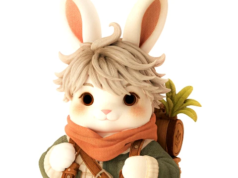 Childrens soft toy bunny clothes travel rabbit decor new 3D Model