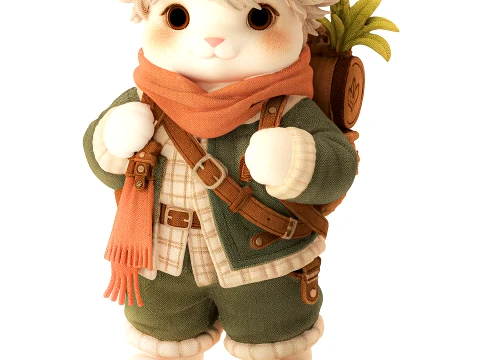 Childrens soft toy bunny clothes travel rabbit decor new 3D Model
