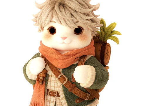 Childrens soft toy bunny clothes travel rabbit decor new 3D Model