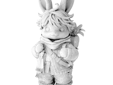 Childrens soft toy bunny clothes travel rabbit decor new 3D Model