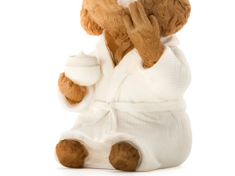 Toy dog figurine puppy in white robe spa cream decor 3D Model