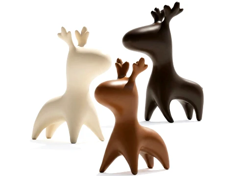 Deer figurines decorative abstract minimalism set 3D Model