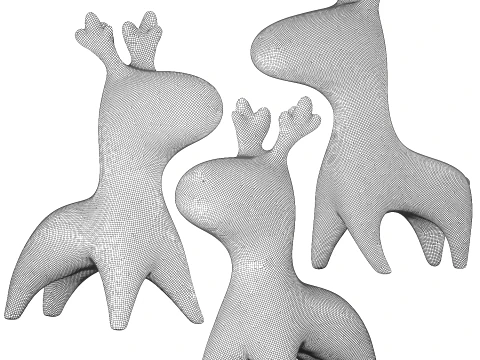 Deer figurines decorative abstract minimalism set 3D Model