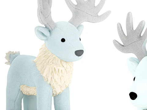 Soft plush toys baby seal deer fawn backpack set decor 3D Model