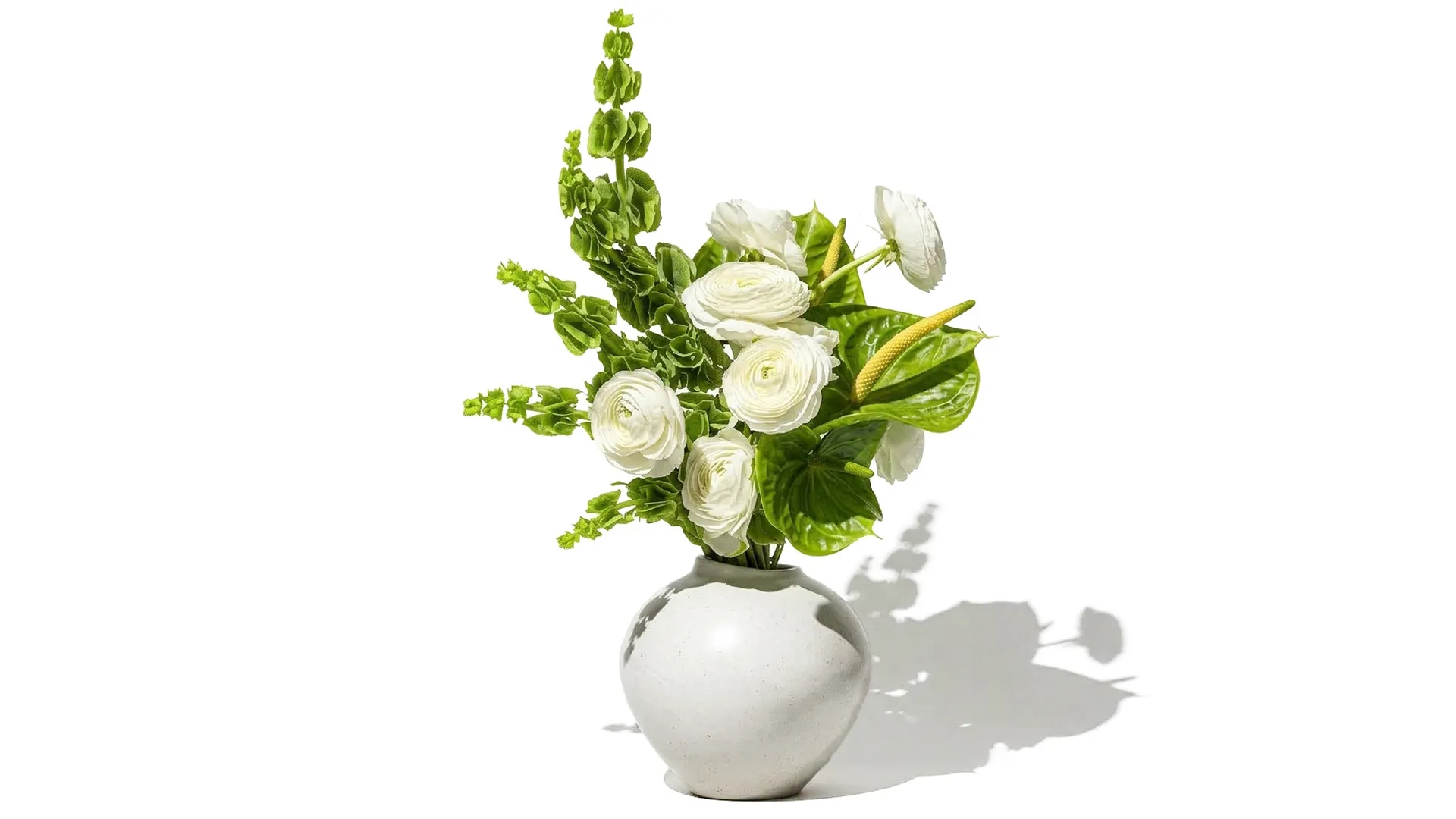 Bouquet Flowers Anthurium Moluccella Ranunculus vase decor 3D Model .c4d .max .obj .3ds .fbx .stl .blend 