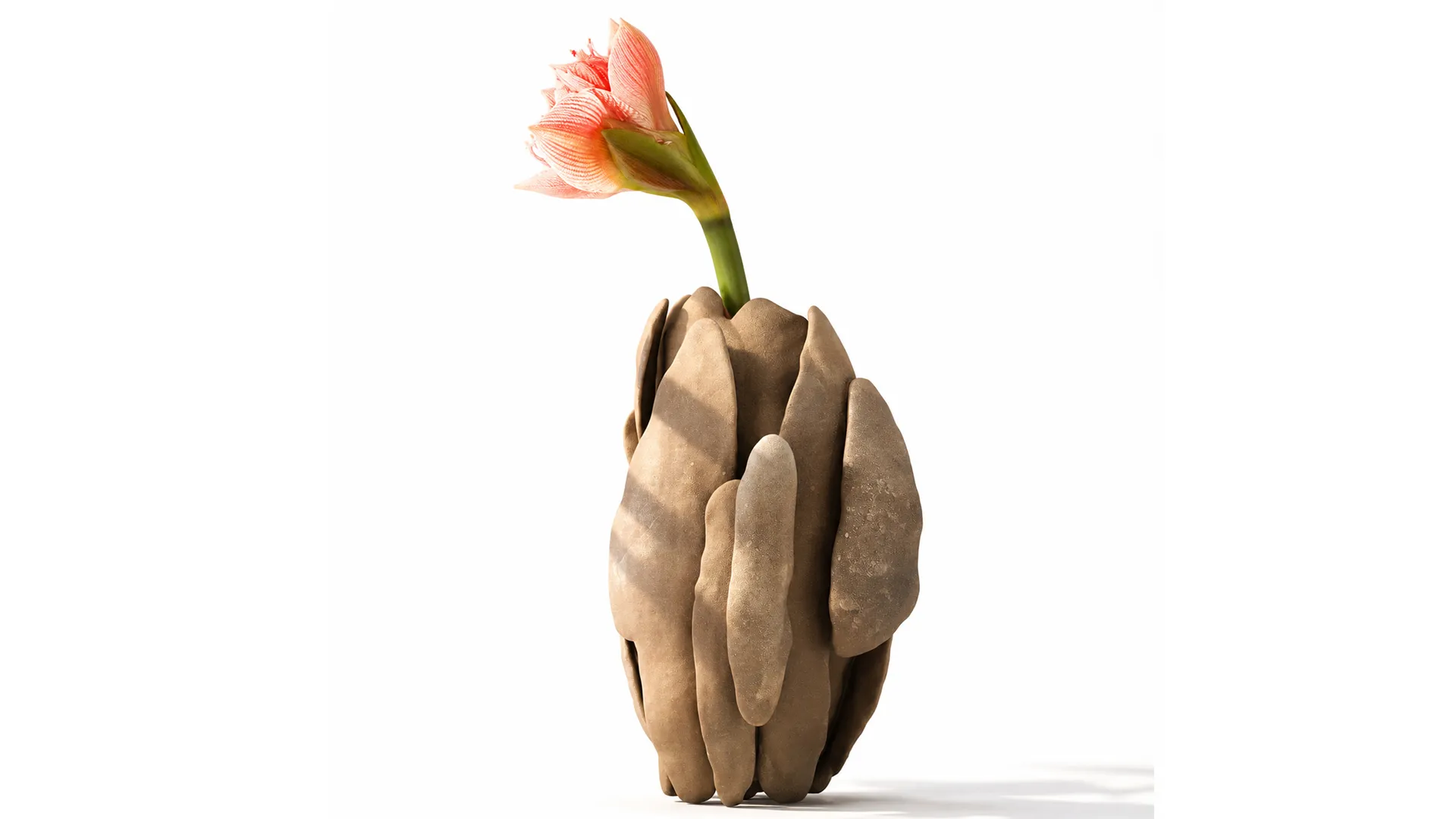 Flower bouquet Hippeastrum Amaryllis stone vase decor new 3D Model .c4d .max .obj .3ds .fbx .stl .blend 