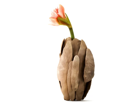 Flower bouquet Hippeastrum Amaryllis stone vase decor new 3D Model