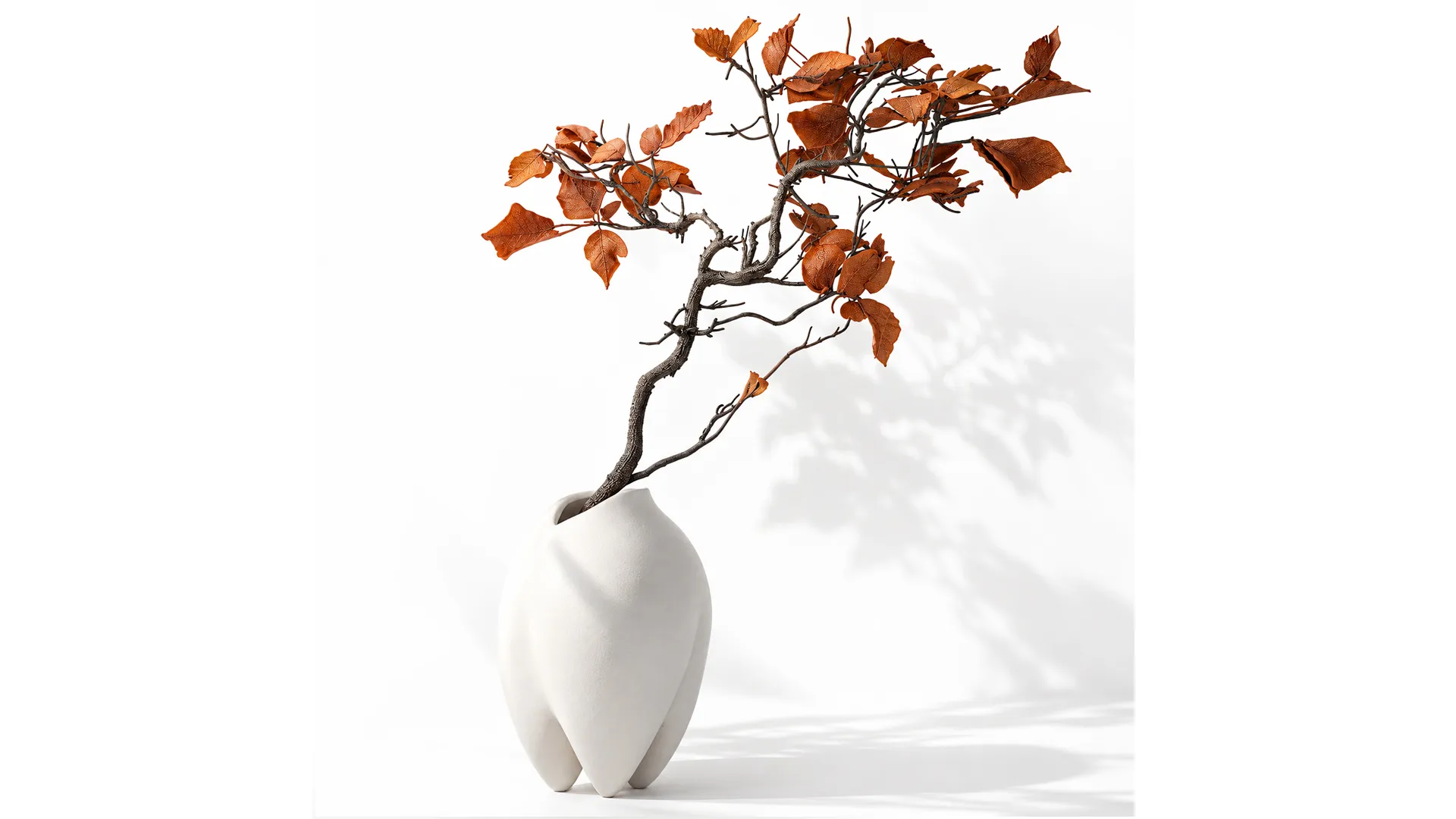 Minimalist autumn bouquet dried branches leaves decor vase 3D Model .c4d .max .obj .3ds .fbx .stl .blend 