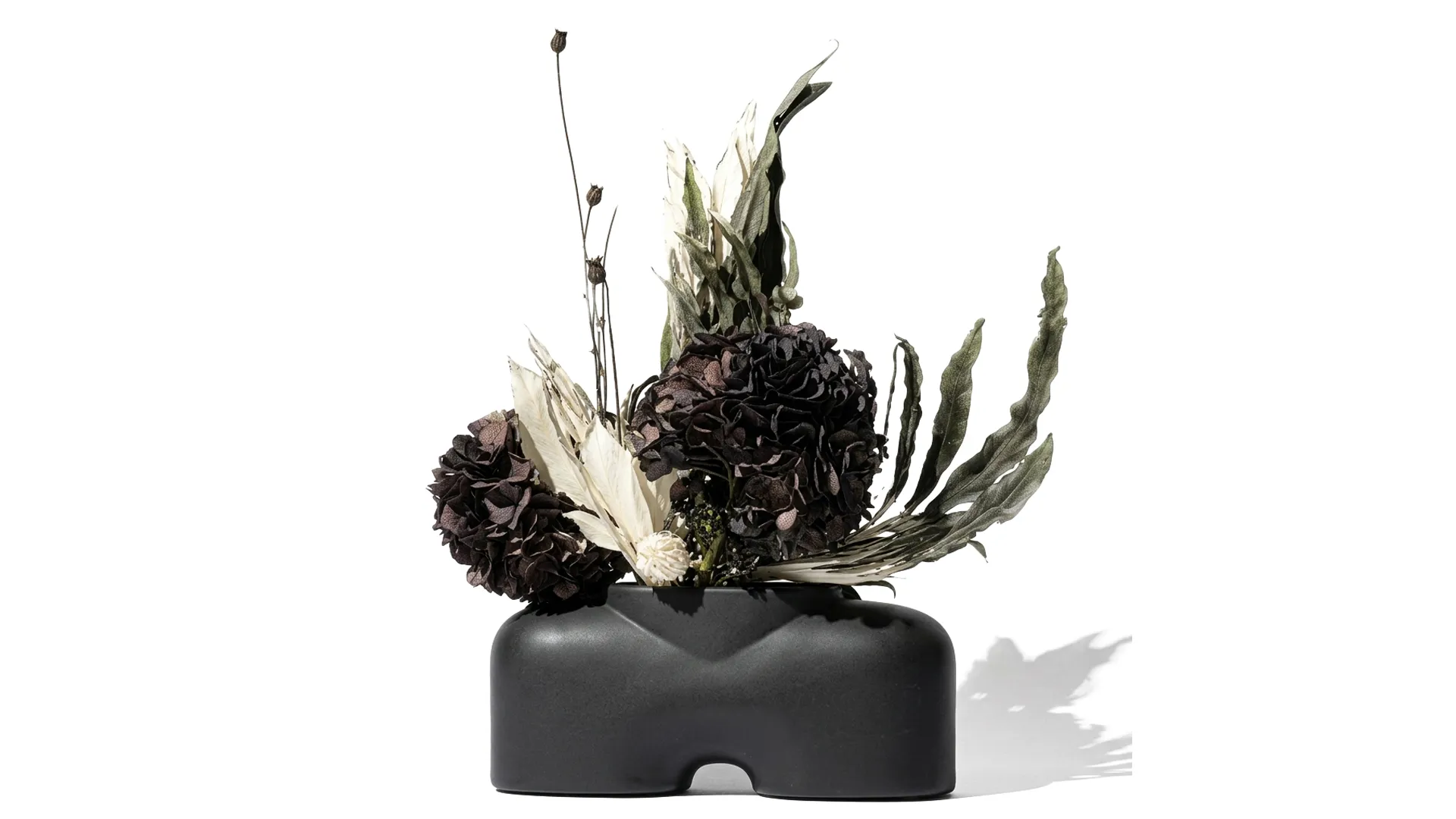 Small black bouquet dried branches hydrangea vase decor 3D Model .c4d .max .obj .3ds .fbx .stl .blend 