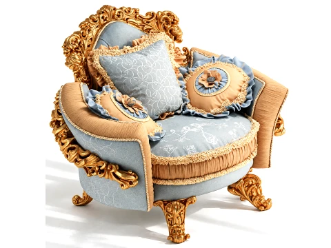 Italian armchair by Riva Mobili DArte Baroque carvings classic 3D Model