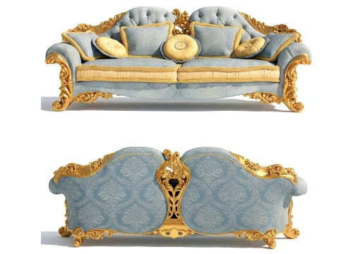 Italian sofa by Riva Mobili DArte Baroque carvings classic Modello 3D