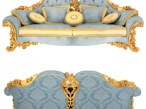 Italian sofa by Riva Mobili DArte Baroque carvings classic 3D Model