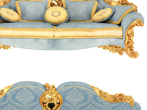 Italian sofa by Riva Mobili DArte Baroque carvings classic 3D Model