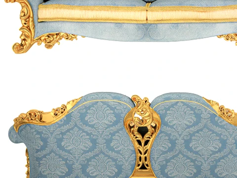 Italian sofa by Riva Mobili DArte Baroque carvings classic 3D Model