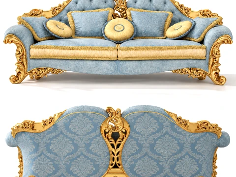 Italian sofa by Riva Mobili DArte Baroque carvings classic 3D Model