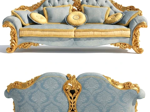 Italian sofa by Riva Mobili DArte Baroque carvings classic 3D Model