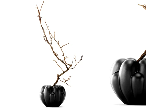 Minimalist Autumn Bouquet Dried Branches vase Modello 3D