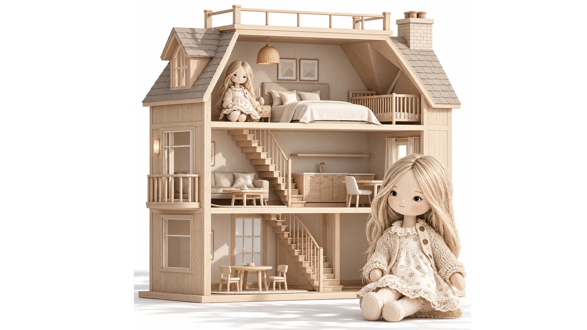 Wooden Dollhouse Furniture toy Girl Doll Dress new 3D Model .c4d .max .obj .3ds .fbx .stl .blend