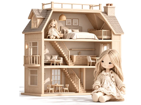 Wooden Dollhouse Furniture toy Girl Doll Dress new 3D 모델