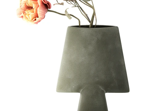 Bouquet Leaves peony eucalyptus branch vase decor 3D Model