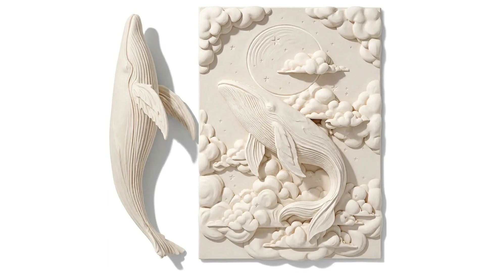 Whale bas-relief molded decor sculpture statue new 3D Model .c4d .max .obj .3ds .fbx .stl .blend 