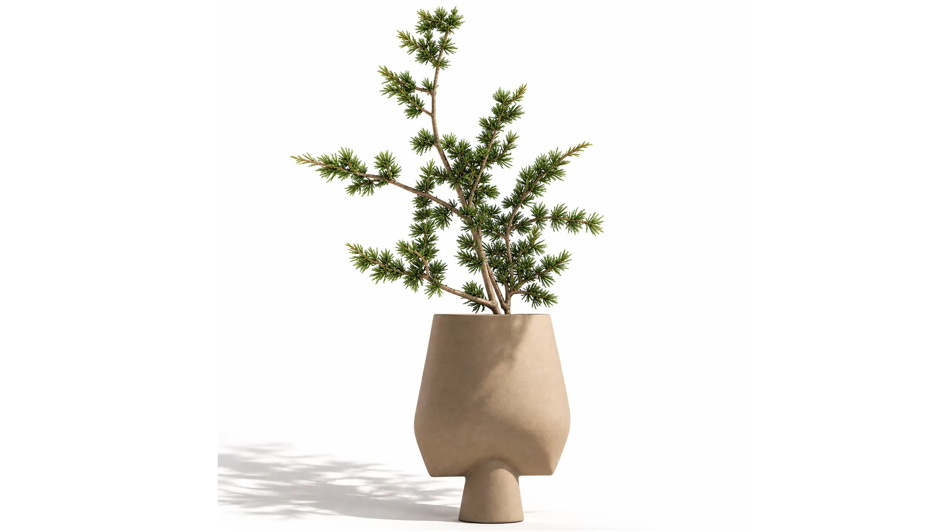 Minimalist Bouquet Branches Pine branch decor vase 3D Model .c4d .max .obj .3ds .fbx .stl .blend 