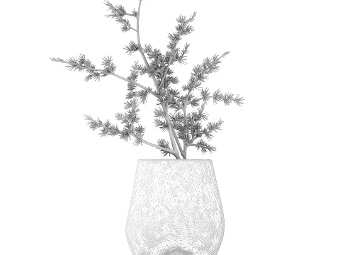 Minimalist Bouquet Branches Pine branch decor vase 3D Model