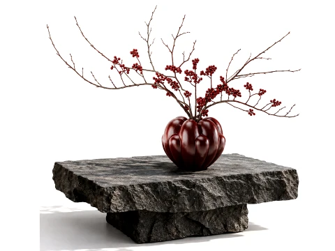 101 Copenhagen bouquet branches Holly stone coffee table decor 3D Model