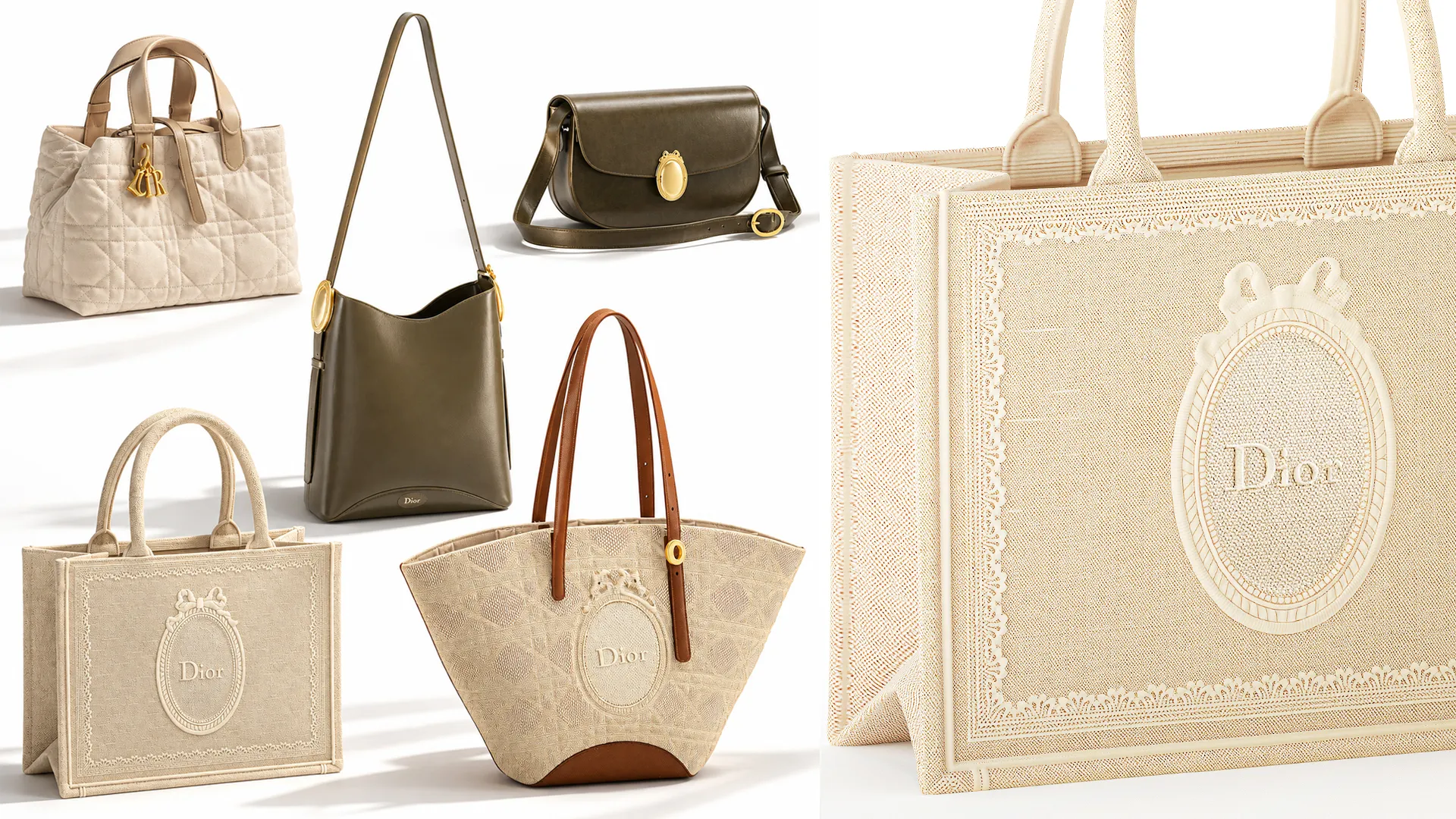 Accessories Bag Backpack Christian D i o r Set Bags Decor 3D Model .c4d .max .obj .3ds .fbx .stl .blend