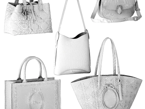 Accessories Bag Backpack Christian D i o r Set Bags Decor 3D Model
