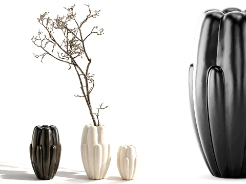 Minimalist Autumn Bouquet Dried Branches Vase New 3D Model