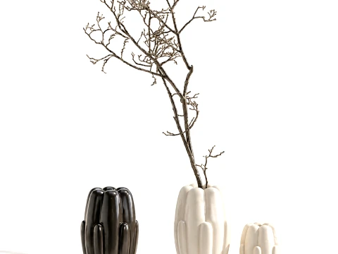 Minimalist Autumn Bouquet Dried Branches Vase New 3D Model