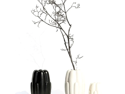 Minimalist Autumn Bouquet Dried Branches Vase New 3D Model