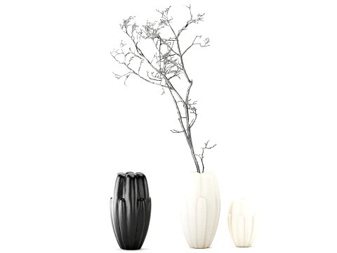 Minimalist Autumn Bouquet Dried Branches Vase New 3D Model