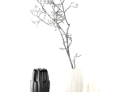 Minimalist Autumn Bouquet Dried Branches Vase New 3D Model