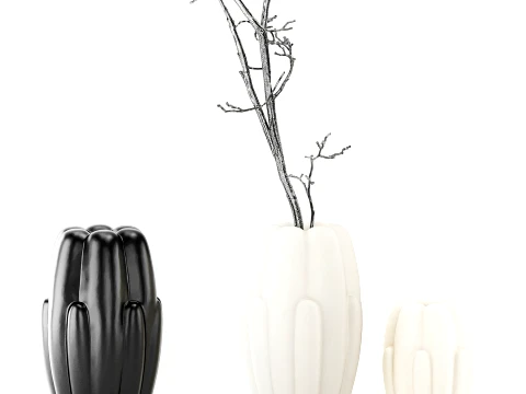 Minimalist Autumn Bouquet Dried Branches Vase New 3D Model