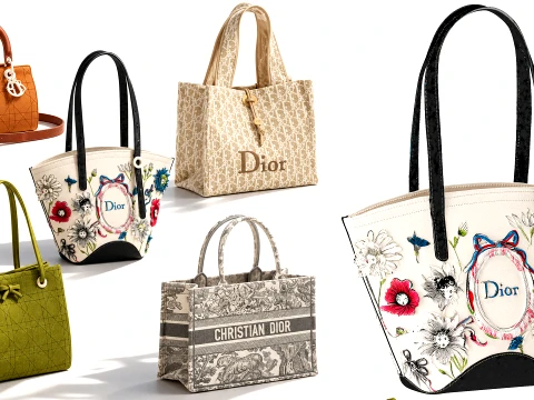 Accessories Bag Backpack Christian D i o r Set Bags Decor 3D Model