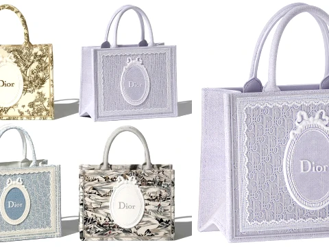 Aksesoris Tas Ransel Christian D i o r Set Dekorasi Tas Model 3D