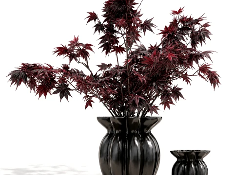 101 Copenhagen large bouquet maple branches leaves vase decor 3D Model