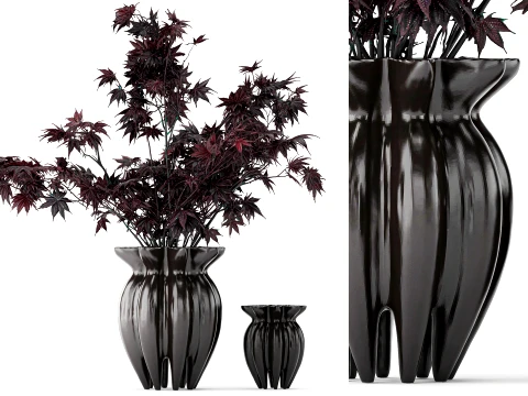 101 Copenhagen large bouquet maple branches leaves vase decor 3D Model