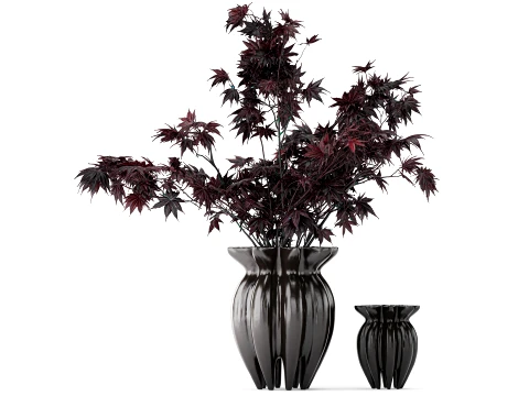 101 Copenhagen large bouquet maple branches leaves vase decor 3D Model