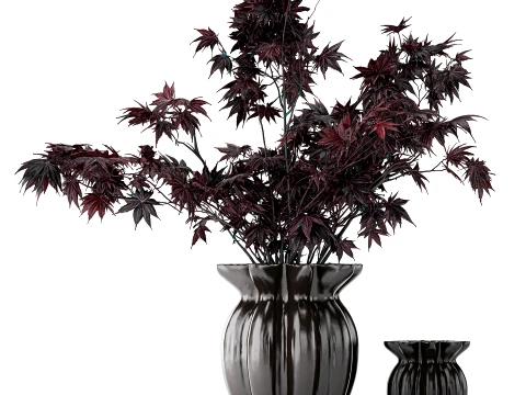 101 Copenhagen large bouquet maple branches leaves vase decor 3D Model