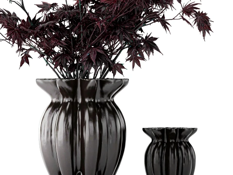 101 Copenhagen large bouquet maple branches leaves vase decor 3D Model