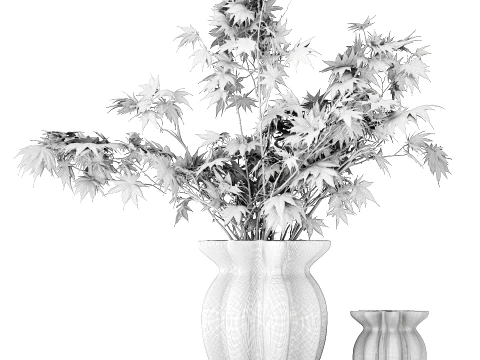 101 Copenhagen large bouquet maple branches leaves vase decor 3D Model
